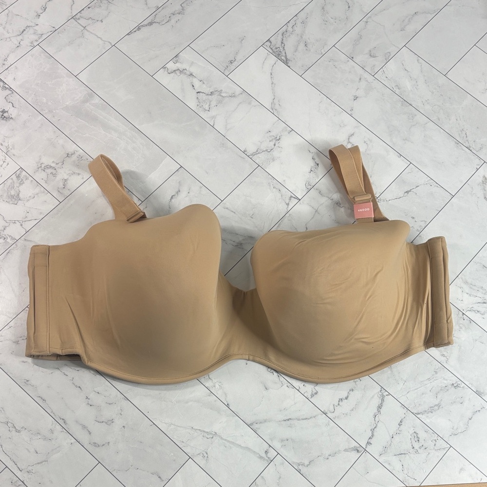 NWT Cacique Lane Bryant Womens Bra Nude Boost Multiway Strapless UNDERWIRE 46DDD